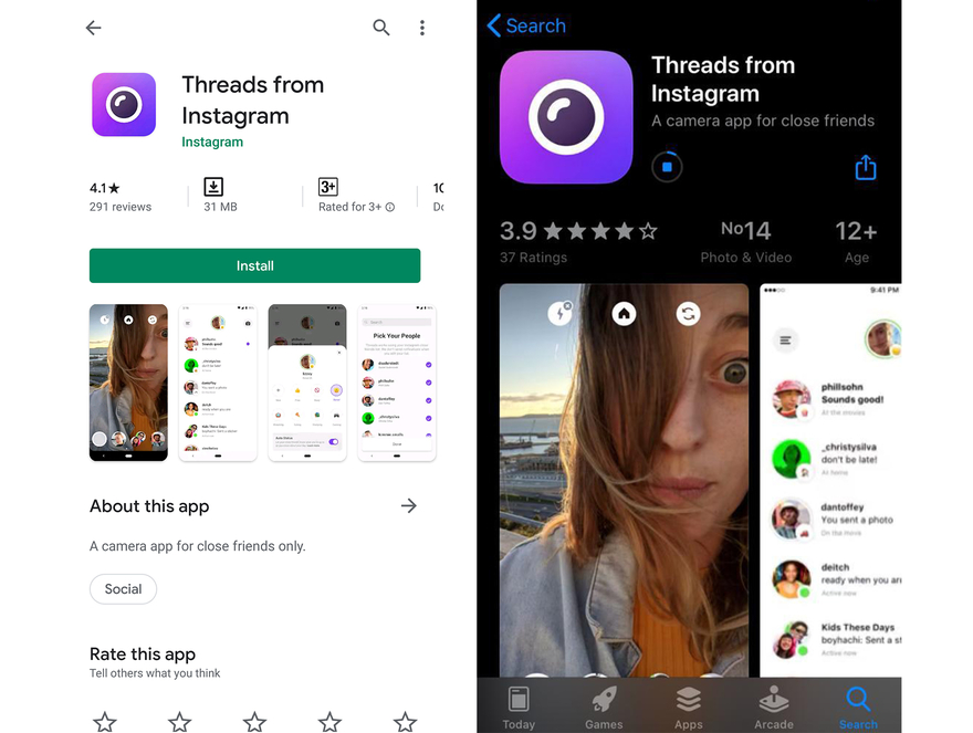 Instagram Threads - App Store and Play Store